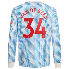 Maillot de Foot Manchester United Donny Van De Beek 34 Extérieur 2021-22 Manches Longues
